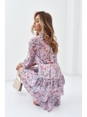 Rochie din sifon cu imprimeu floral, lavanda 02108 - Magazin online - Boutique